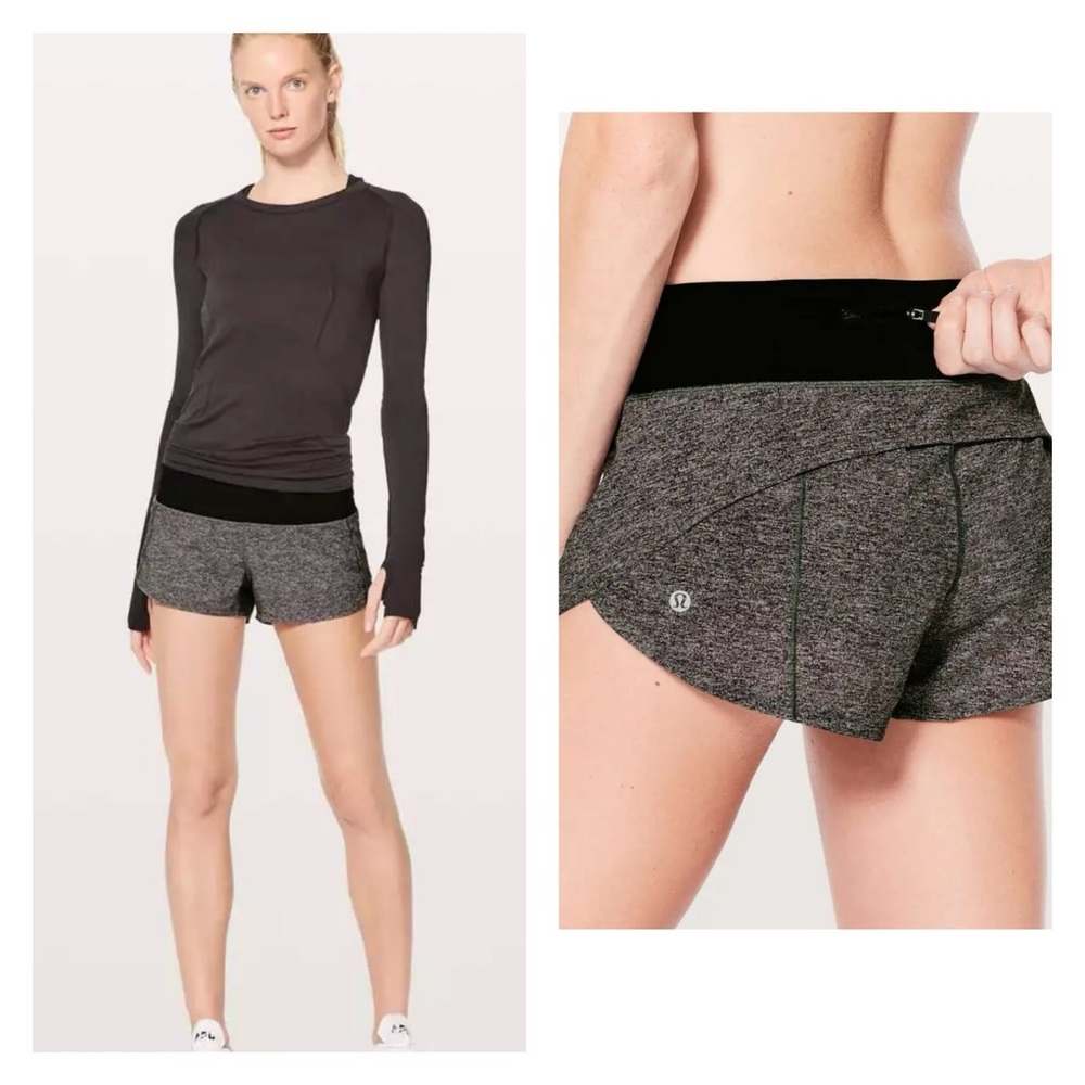 Lululemon Speed Up Short 2.5” Heather Lux Multi Black